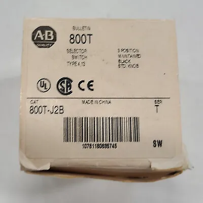 Buy Allen Bradley 800T-J2B Series T, 3 Position Selector Switch • 84$