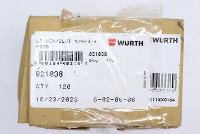 Buy (120-Pk) Wurth License Plate Hex Slotted Screws 1/4  X 3/4  021038 • 24.98$