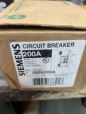 Buy Siemens MBK200A 200A Residential Circuit Breaker • 90$