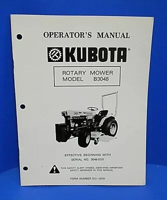 Buy Kubota Rotary Mower B3048 Parts And Operators  Manual • 15.99$