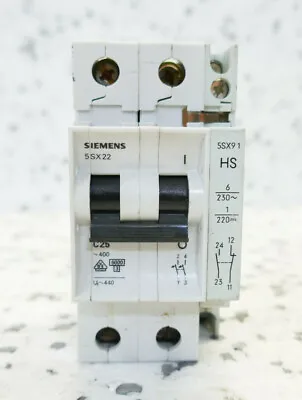 Buy Siemens 5sx22 C25 Line Circuit Breaker + 5sx91 Hs • 21.95$