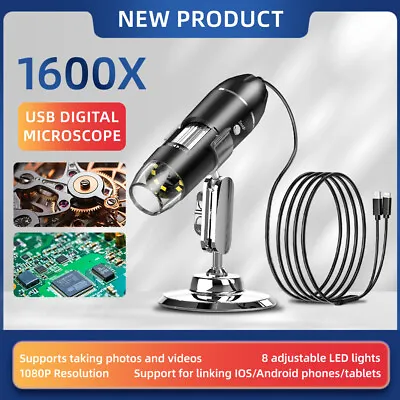 Buy USB-C Digital Monocular Microscope Magnifier For IPhone&Android Phone 1600 Zoom • 22.92$