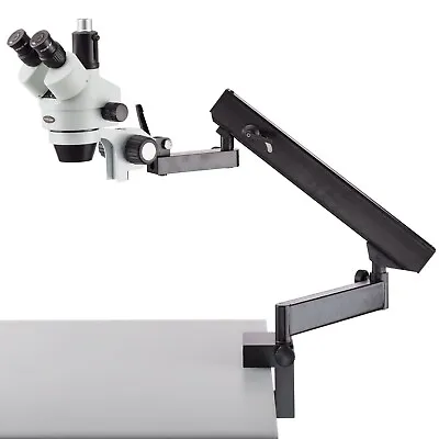 Buy AmScope 7X-45X Trinocular Zoom Stereo Microscope +Articulating Arm W Clamp SM-6T • 607.99$