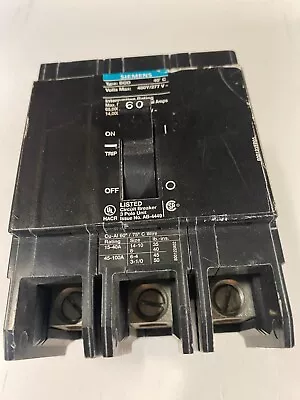 Buy Siemens - BQD360 - Molded Case Circuit Breaker - 60A, 3-Phases, 480V • 64.95$