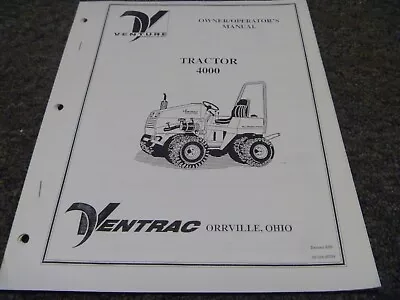 Buy Ventrac 4000 Compact Tractor Owner Operator Manual User Guide OM-HT98 • 209.30$