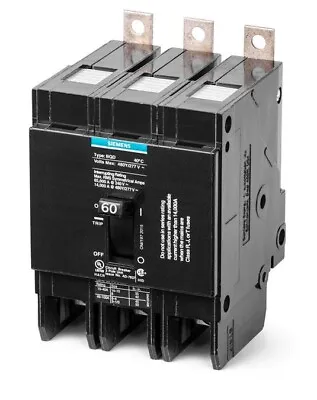 Buy NIB - Siemens - BQD360 - Molded Case Circuit Breaker - 60A, 3-Phases, 480V • 158$