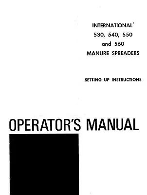 Buy INTERNATIONAL 530 540 Manure Spreader Operators Manual • 12.21$