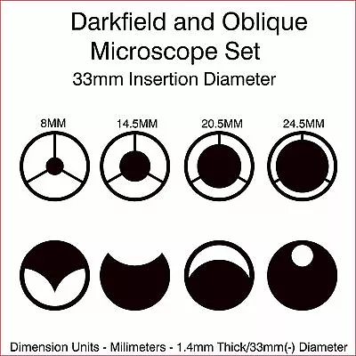Buy 33mm Dia. Microscope Darkfield And Oblique Illumination Set • 12.50$