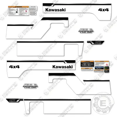 Buy Fits Kawasaki Mule Pro DXT Decal Kit 4x4 - White Version - 7 Year 3M Vinyl Kit! • 274.95$