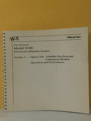 Buy Wavetek 850306 The Model 9100 Universal Calibration System User's Handbook • 39.99$