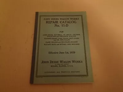 Buy 1929 John Deere Wagon Works Repair Parts Catalog • 65$