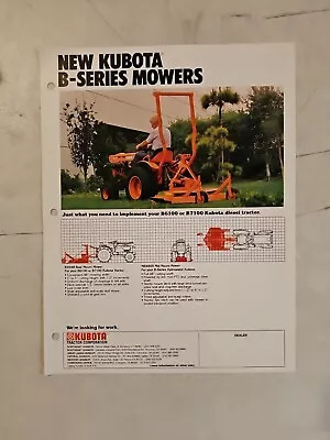 Buy Vintage 1981 Kubota B Series Mower Spec Sheet Brochure  • 7.61$