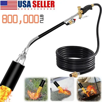 Buy Portable Propane Torch Weed Burner Ice Snow Melter Outdoor Flame Thrower W/ Hose • 30.56$