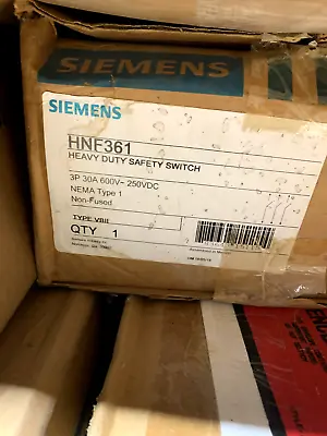 Buy New In Box Siemens Hnf361 (30a-600v-nonfused) *ships Same Day Ups* • 110$
