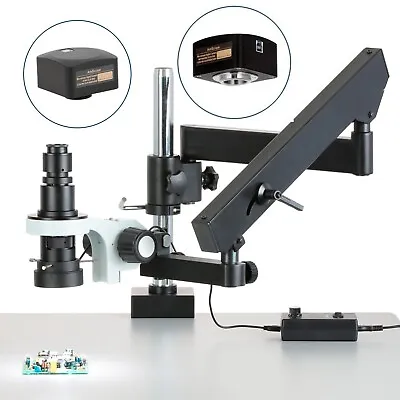 Buy Amscope 0.7X-5X Zoom Inspection LED Microscope + Articulating Arm +Camera Option • 784.99$