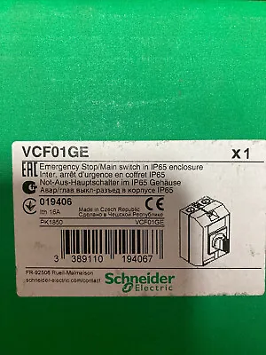 Buy Schneider VCF01GE ENCLOSED E STOP/MAIN DISCONNECT SWITCH  16A 3 POLE IP65 690VAC • 185$