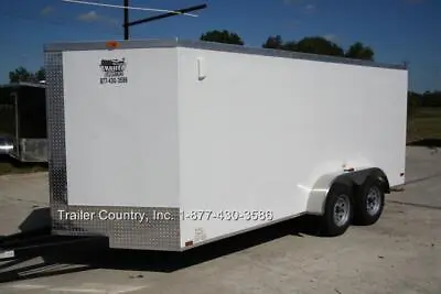 Buy NEW 2024 7x16 7 X 16 V-Nosed Enclosed Cargo Trailer W/ Ramp Door & Side Door • 5,795$
