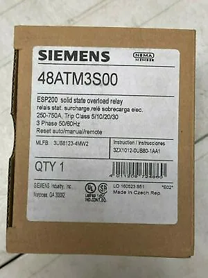Buy SIEMENS 48ATM3S00 ESP200 Solid State Overload Relay - 250-750AMPS • 272$