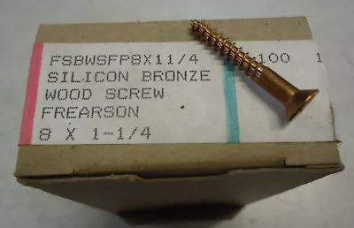 Buy Silicon Bronze Flathead Wood Screw #8 X 1 1/4  Frearson Head Boat Building 25pk. • 16$