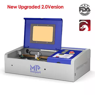 Buy Monport Upgraded 40W Pro CO2 Laser Engraving Cutting Machine CO2 Engraver Cutter • 520$