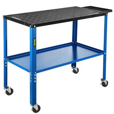 Buy Adjustable Welding Table Steel Work Table 18  X 36  Workbench W/ Whee • 82.08$