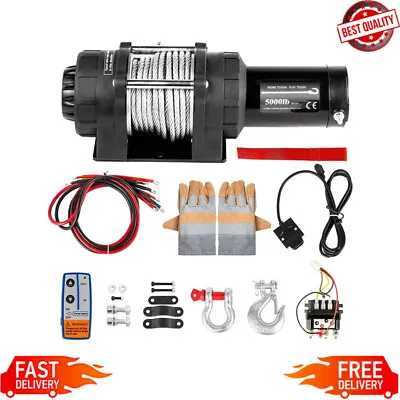 Buy Truck Winch Electric Car Lift Cable Steel W/ Long-Distance Control Motor 5000lbs • 165.99$