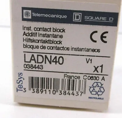 Buy Usa New Schneider Electric Ladn40 Inst. Contact Block Telemecanique • 11.49$