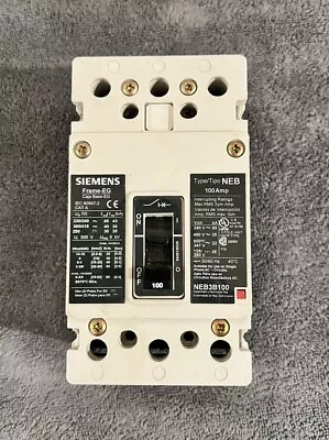 Buy Siemens NEB3B100 Circuit Breaker - 100A 3 Pole 100 Amp 480V 35kAIC • 900$