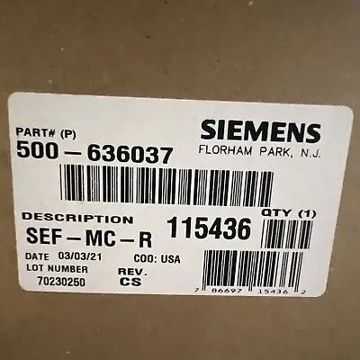 Buy (new) Siemens Sef-mc-r Speaker Strobe P/n: 500-636037, Red. • 55$