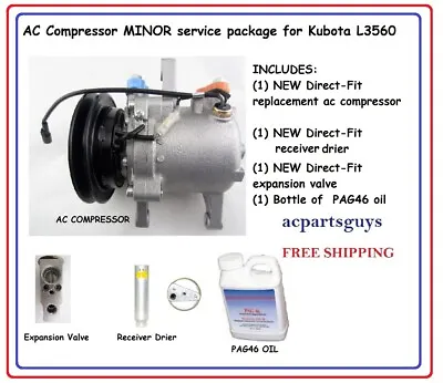 Buy NEW A/C Compressor Minor SERVICE PACKAGE For Kubota L3560 RD45193900 T2055-72230 • 449.99$
