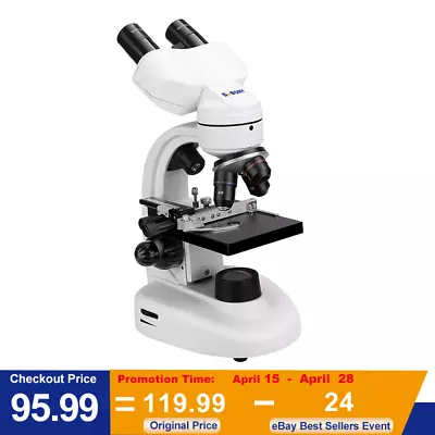 Buy SVBONY SV605 40X-1600X Binocular Biological Microscope With Moving Platform LED • 95.99$