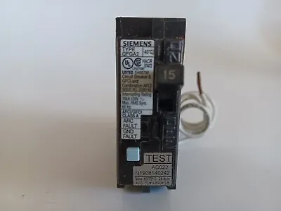 Buy SIEMENS 15 AMP Plug In Breaker 120 VAC 1 Pole AFCI/GFCI Q115DFWG QFGA2 • 48.99$