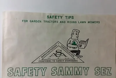 Buy OPEI ASA  SAMMY SEZ  Safety Tips For Garden Tractors & Riding Lawn Mowers Manual • 32.29$