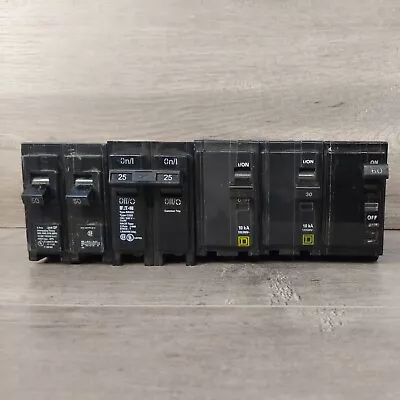 Buy Lot Of Circuit Breakers 30a 25a 50a 60a Two-Pole Siemens Square D • 29.99$
