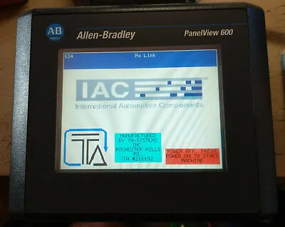 Buy Allen Bradley Panelview 600 2711-T6C20L1 Ser B FRN 4.48 Operator Interface • 499$