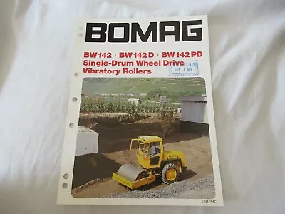 Buy Bomag BW142 BW142D BW142PD Vibratory Roller Brochure • 14.99$