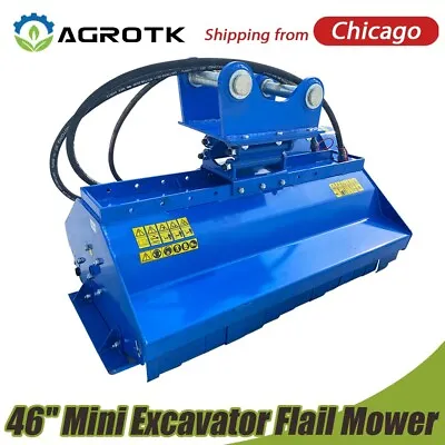 Buy AGT EXFLM115 46'' Skid Steer Compact Excavator Mower Flail Mower 10-16 GPM NEW • 2,426$