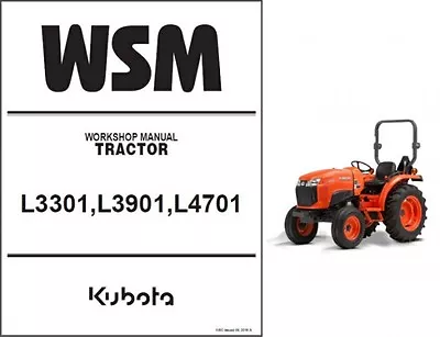 Buy Kubota L3301 L3901 L4701 Tractor WSM Service Manual CD • 14.95$