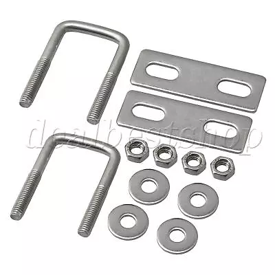 Buy 2x Silver 304 Stainless Steel M6 Square U-Bolts Kit For Boat Car Trailer • 13.40$