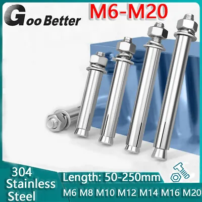 Buy Concrete Wedge Anchor Stainless Expansion Anchors With Nuts & Washers M6 To M20 • 10.83$