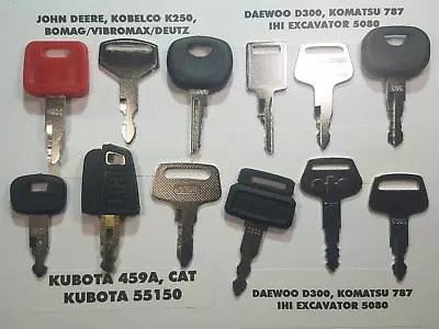 Buy 12 Key Set Cat, John Deere, Komatsu, Kato, John Deere, Kubota, Bobcat, Liebherr# • 24.99$