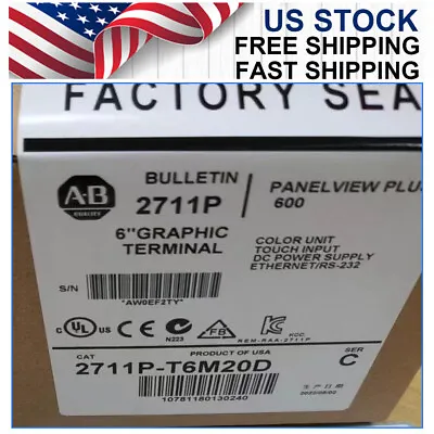 Buy 2711P-T6M20D BRAND NEW ALLEN BRADLEY Touchpad Touch Screen PanelView Plus 600 • 995$
