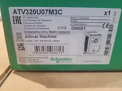 Buy Schneider Electric VFD ATV320U07M3C 200-240VAC 0.75 KW 1HP NEW • 320$