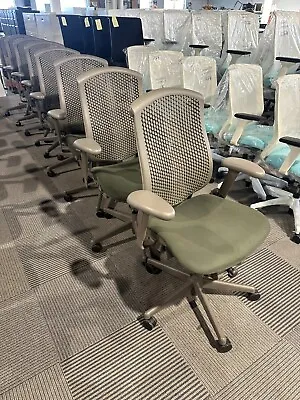 Buy Herman Miller Celle Office Chair W/ Greenish Fabric Seat And Gray Back • 225$