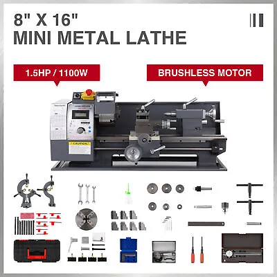 Buy PRENEEX Mini Metal Lathe 8×16  1.5HP Digital Metal Gear Brushless Motor Full Set • 1,189.99$