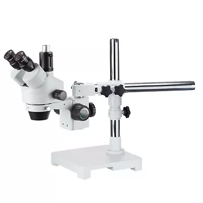 Buy Amscope 7X To 45X Trinocular Stereo Zoom Microscope With Single-Arm Boom-Stand • 400.48$