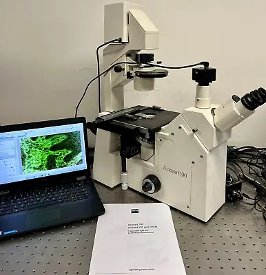 Buy Zeiss Axiovert 100 Inverted LED Fluorescence Phase Contrast Microscope +Camera • 7,950$