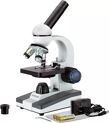 Buy AmScope Microscope M150 40X-1000X Optical Glass Lenses Cordless LED Biological • 59.99$