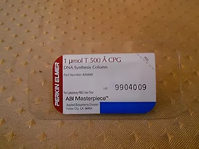 Buy New ABI CPG Synthesis Column 1.0 µmol 500 Angstrom Pore Size, T, Thermo Fisher • 10.49$