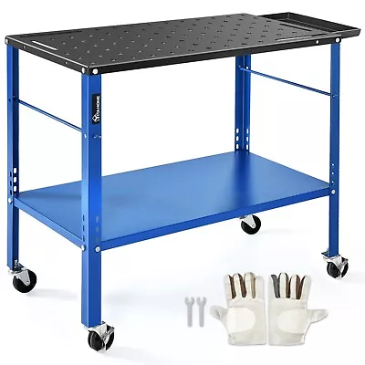 Buy 36'' X 18'' 1200lb Load Carbon Steel Workbench Welding Sawing Table Storage Tray • 109.65$